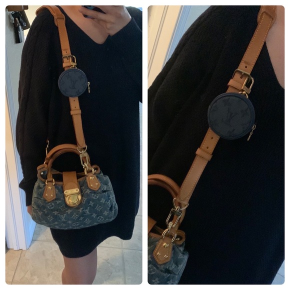 Louis Vuitton Navy Blue Monogram Denim Round Bag Charm and Key Holder - Picture 16 of 17